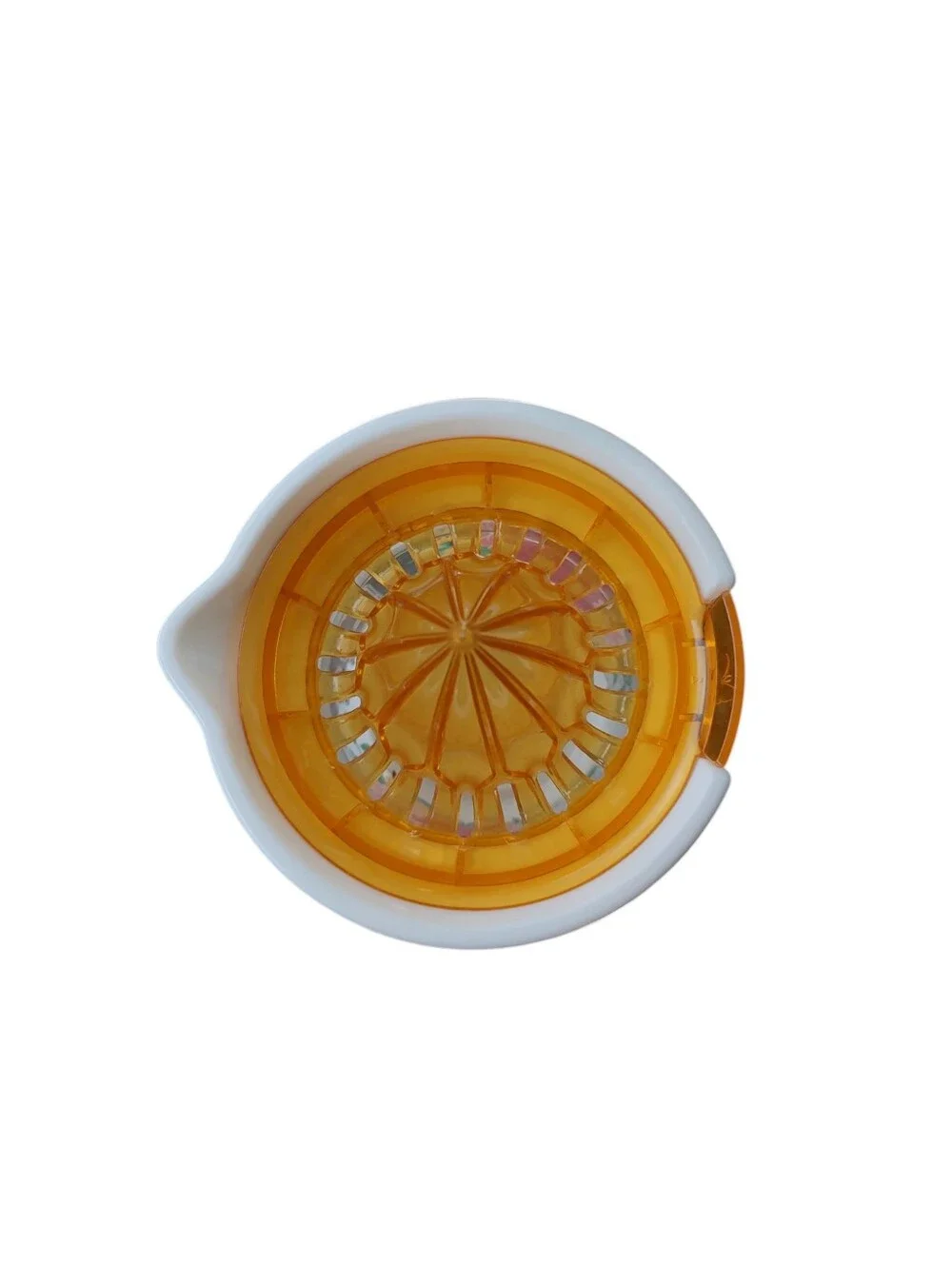 The Pioneer Woman White and Amber Floral Citrus Juicer- Sweet Rose Pattern